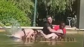 אירוע תקיפה במזרקה, צילום: טוויטר
